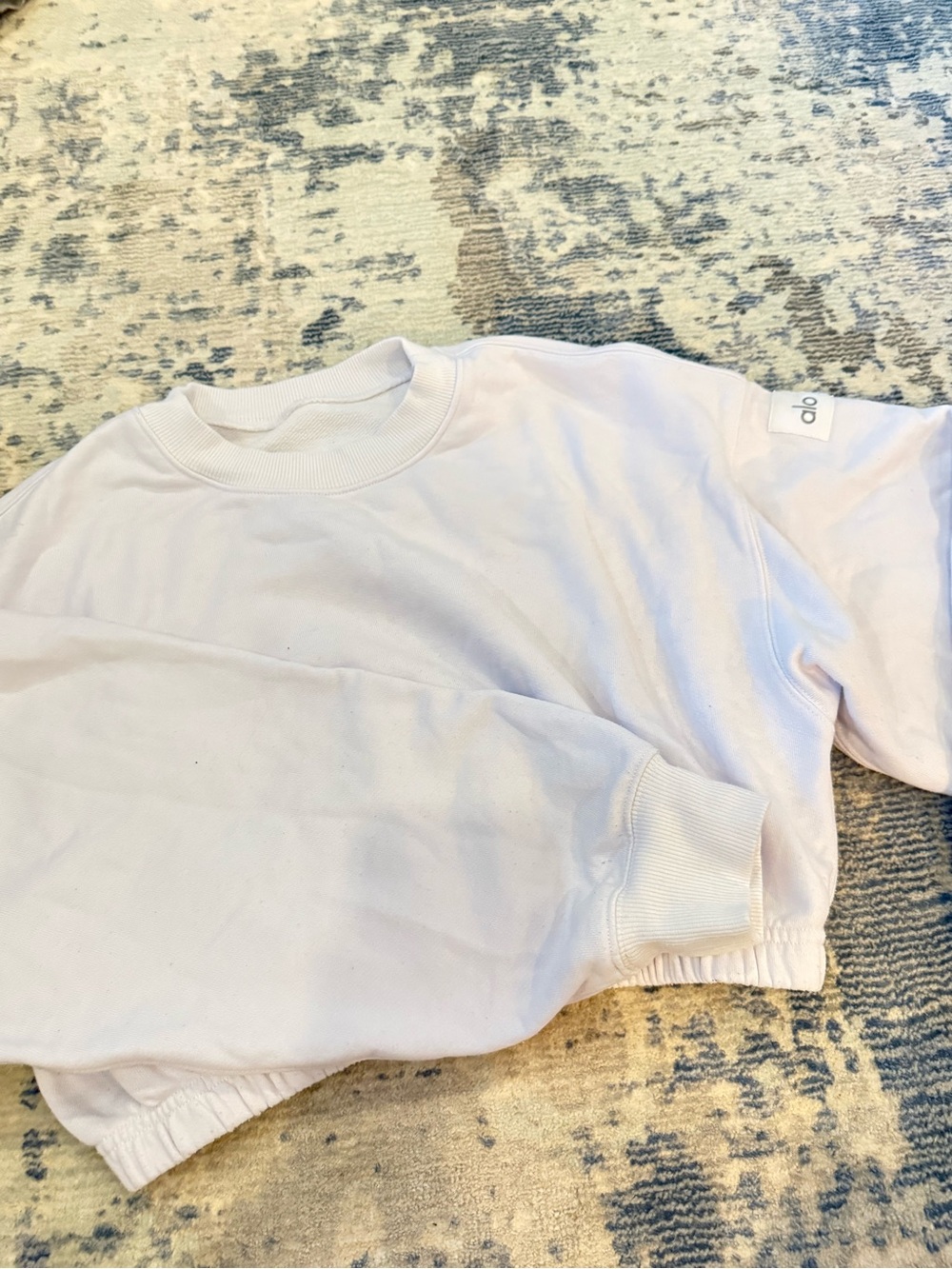 ALO Yoga white Cropped Crewneck Sweatshirt